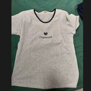 Gray Diamond Print Tee